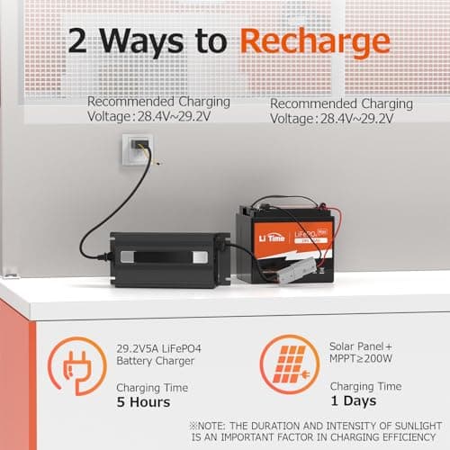 Litime 25Ah 24V LiFePO4 Deep CycleBattery, Built-In 50BMS, IP65 Protection