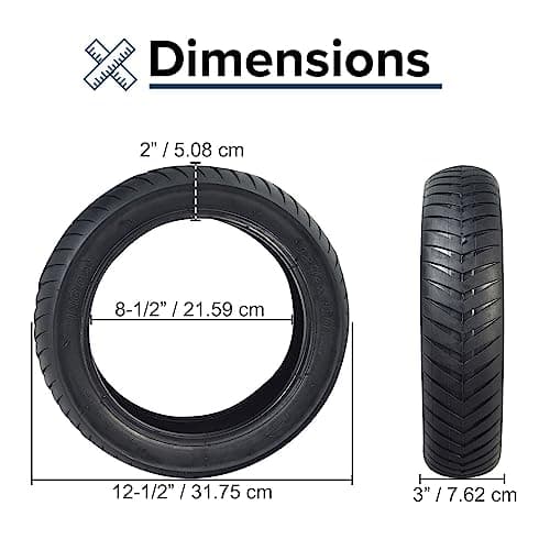 12-1/2 x 3.0 Tire with V-Groove Tread for Electric Scooters by AlveyTech