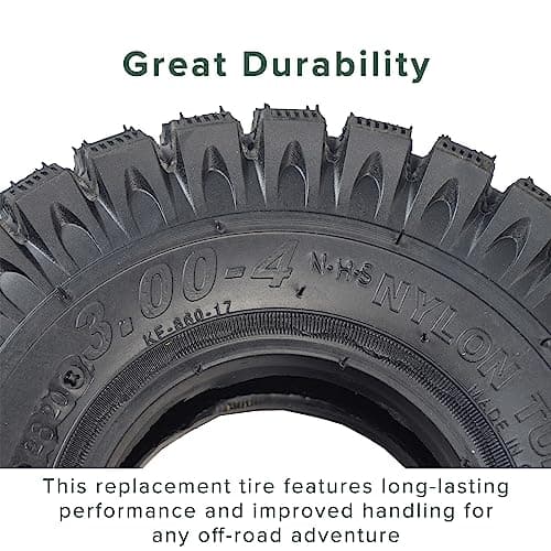 10x3 Tire for Scooter, ATV, & Go Kart - Replacement for Gas Scooters & Electric Off-Road Tires