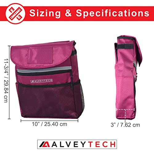 AlveyTech Saddle Bag for Mobility Scooter - Armrest Accessories Holder for Wheelchairs and Electric Scooters