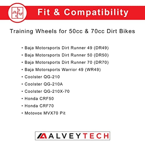 8 Pneumatic Training Wheels for Honda CRF50 and Other Dirt Bikes