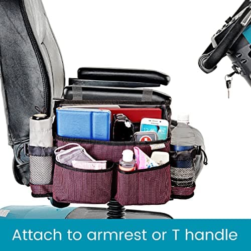Walker Bag & Wheelchair Caddy with Cup Holders & Pockets, Secure Straps