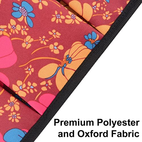 Supregear Wheelchair Armrest Bag,Reflective Storage for Mobility Scooters (Floral)