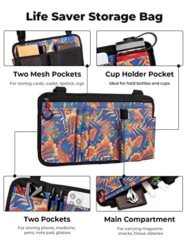 Wheelchair Side Bag with Cup Holder for Walker, Rollator, Scooter or Wheelchair