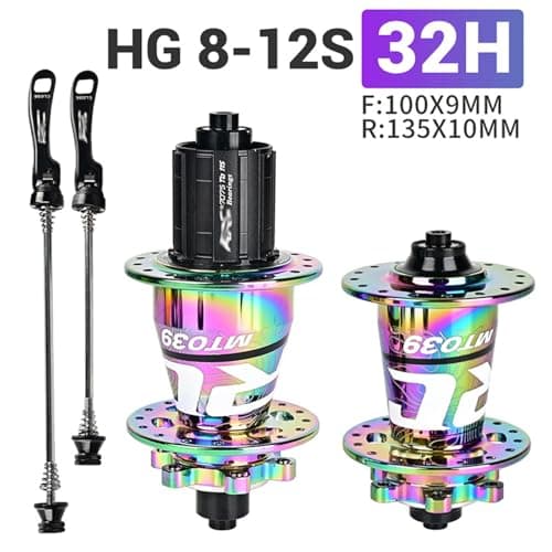 MirOdo Mountain Bike Hub Set 32 Holes Aluminium Alloy Front 2 Rear 4 Quick Release/Thru Axle