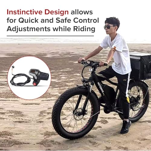 AlveyTech 36V Twist Grip Throttle with Battery Indicator & Switch for Swagtron EB5/6 Electric Bike - Replacement Part, 5