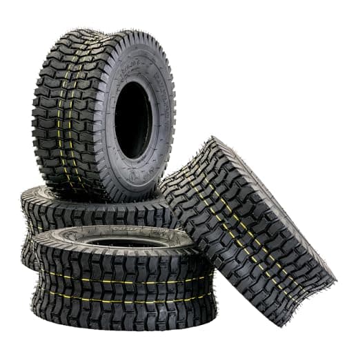 AlveyTech 15x6.00-6 Black Tire for Lawnmower, Go-Kart & ATV - Durable 2-Ply Pneumatic Rubber Tires with QD106 Tread