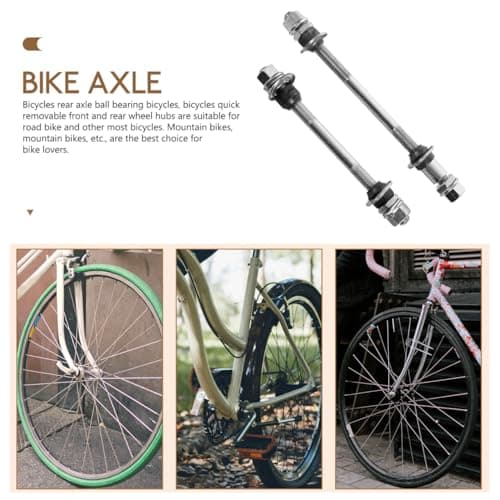 2pcs Durability Bike Front & Rear Axles for Road & Mountain Bikes Durable High-Strength Iron Construction