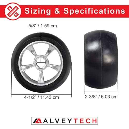 AlveyTech Solid Rear Wheels - 4 1/2 x 2 1/2 for Razor Ground Force Electric Go-Kart