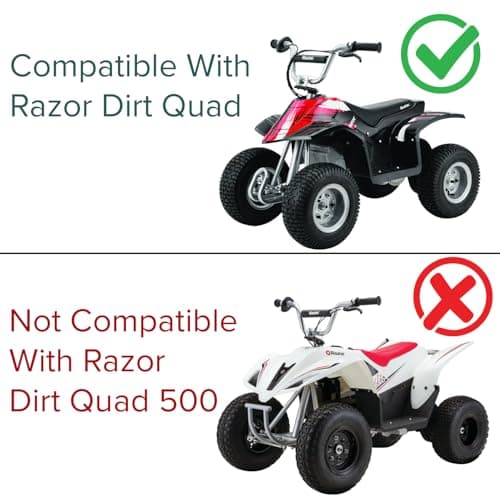 AlveyTech 24 Volt Battery Pack for Razor Dirt Quad Electric ATV - Premium Rechargeable AGM Batteries, Replacements, 7 Ah, Four-Wheeler System Only  
AlveyTech 24 Volt Battery Pack for Razor Dirt Quad Electric ATV - High Capacity, Replacement Set of 2