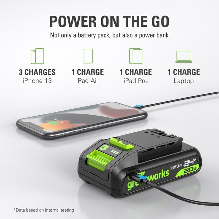 Greenworks 24V 2.0Ah Battery - Genuine, 125+ Compatible Tools