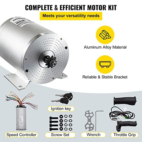 Electric Brushless DC Motor 48V 2000W High Speed Motor Kit for Go Kart ATV Scooter Motorcycle