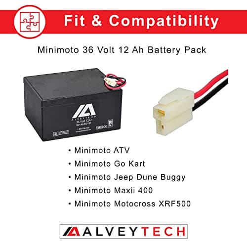 AlveyTech 36V 12Ah Battery for Electric ATV, Go-Kart, Dune Buggy, Dirt Bike