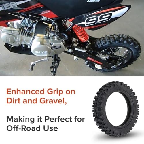 AlveyTech QD015 Knobby Tread 3.00-10 Dirt Tire - Baja Motorsports, Honda & Yamaha Bikes