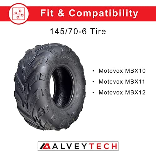 AlveyTech 145/70-6 V-Tread Tire for Motovox MBX Series - All Terrain Tubeless Tires