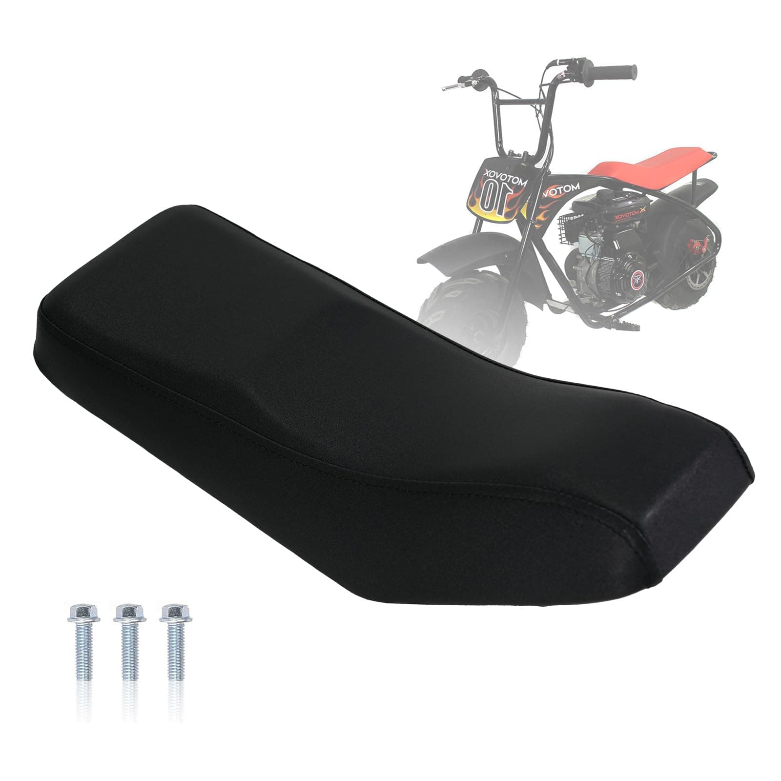 New Seat Upgrade for Motovox MBX10 and Mototec 105cc Mini Bike (Black)