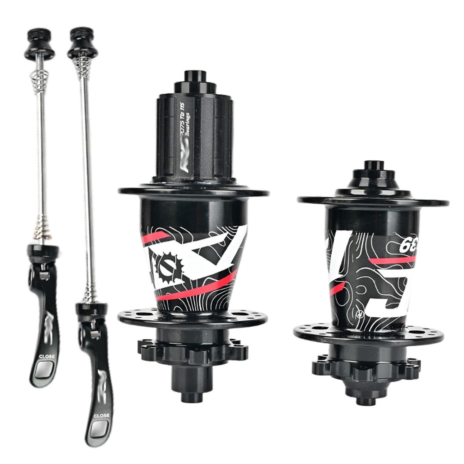 MirOdo Mountain Bike Hub Set 32 Holes Aluminium Alloy Front 2 Rear 4 Quick Release/Thru Axle