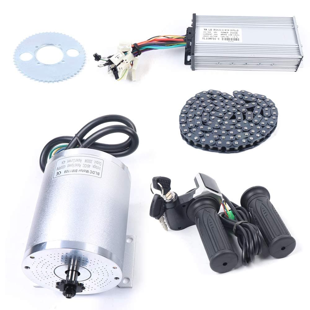 2000W Electric Brushless DC Motor Kit at 48V, High Speed Motor