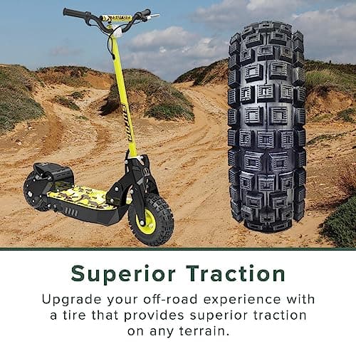 10x3 Tire for Scooter, ATV, & Go Kart - Replacement for Gas Scooters & Electric Off-Road Tires