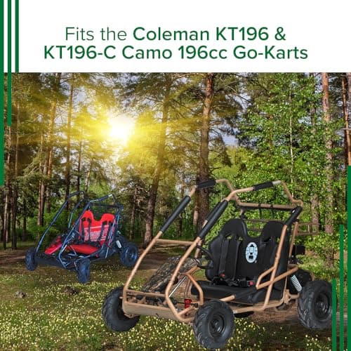 Coleman KT196 Rear Wheel Assembly - Tire Replacement, 16x6-8 Steel Rim with V-Tread Tires