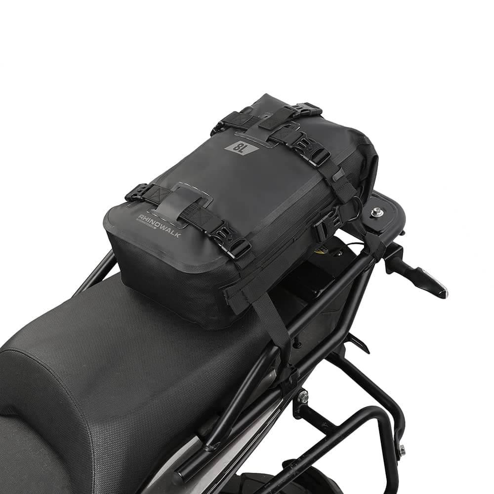 Rhinowalk Full Waterproof Motor Saddle Bag - Black, 8L