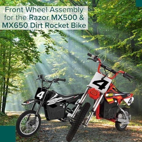 AlveyTech Front Wheel Assembly for Razor MX500/MX650 Dirt Rocket Bike