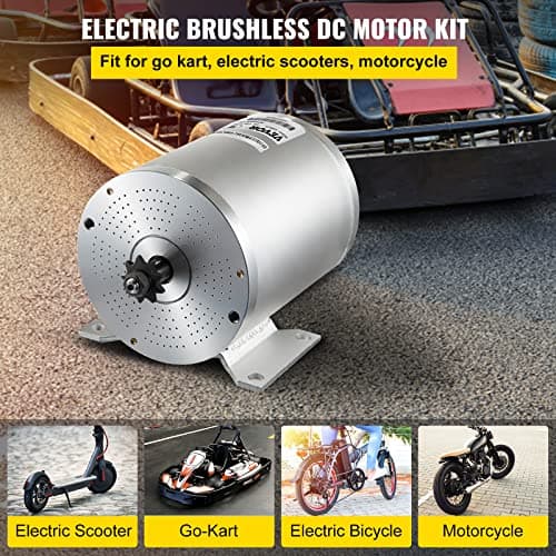 Electric Brushless DC Motor 48V 2000W High Speed Motor Kit for Go Kart ATV Scooter Motorcycle