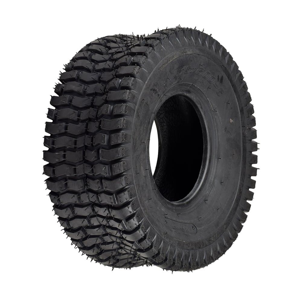 AlveyTech 15x6.00-6 Black Tire for Lawnmower, Go-Kart & ATV - Durable 2-Ply Pneumatic Rubber Tires with QD106 Tread