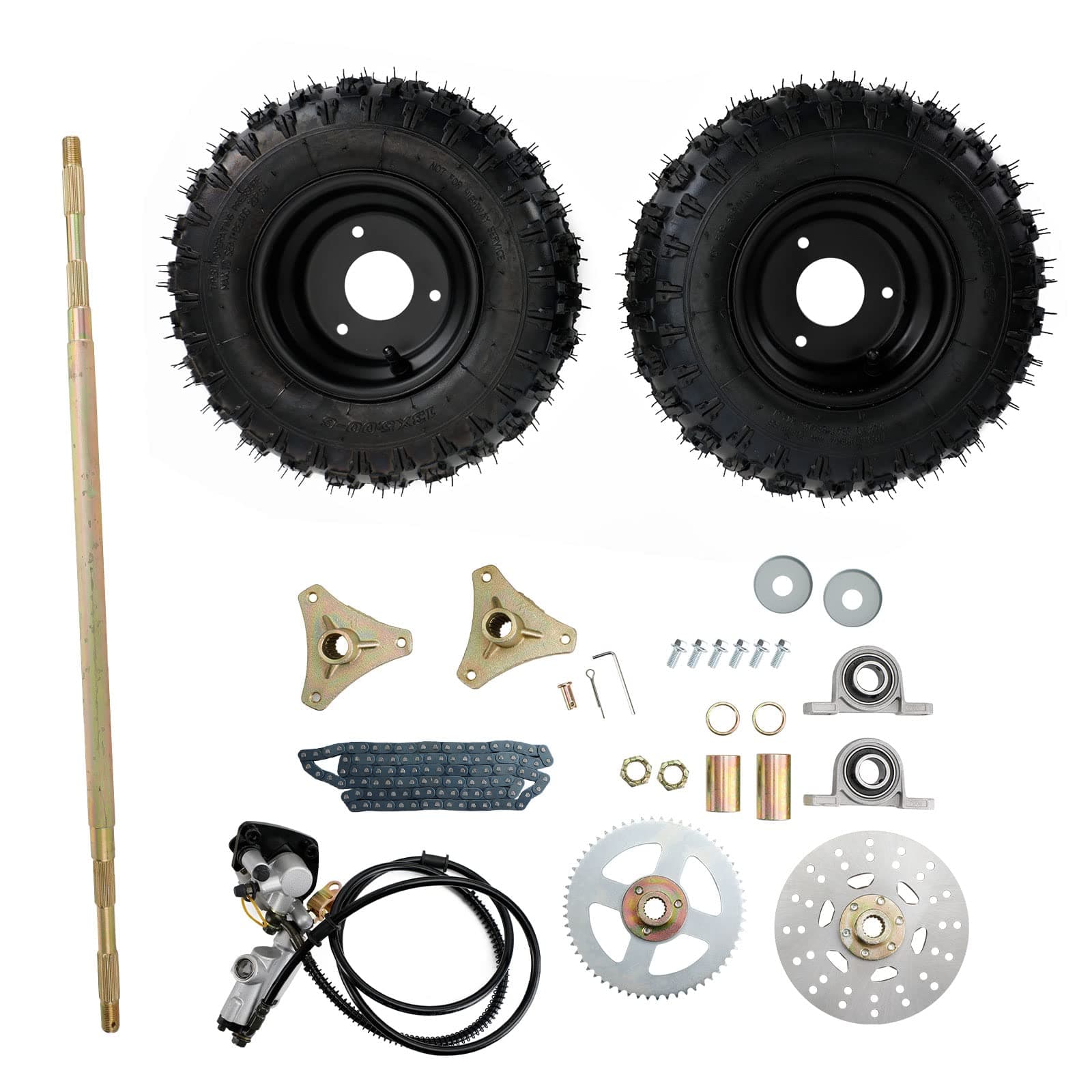Complete 29" Rear Axle Assembly Wheel Hub Kit for Go-Karts Quad Trikes Drift Bikes