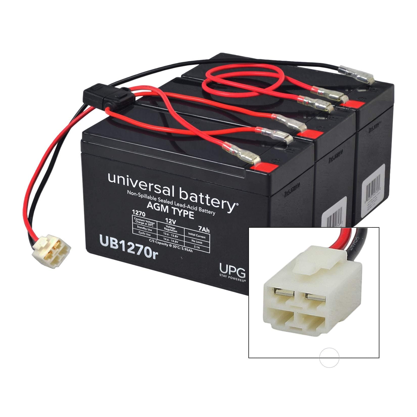 AlveyTech 36 Volt Battery Pack (7 Ah, with Harness) - Ideal for Razor EcoSmart Metro, 12V Replacement Batteries, Electric Dirt Scooter - High Capacity, Quick Charge, Suitable for Outdoor Adventure - Universal Rechargeable SLA AGM Battery Pack, Kit of