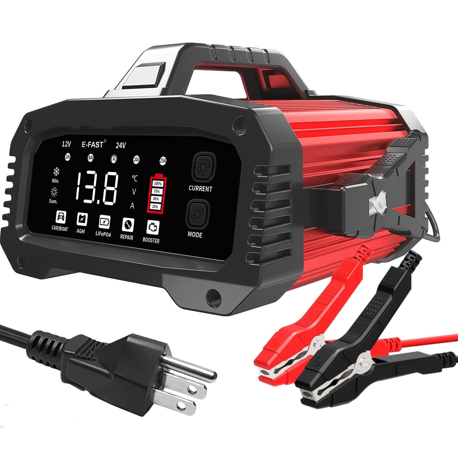 E-FAST 25A All-in-One 12/24V Lifepo4 Lead Acid Battery Charger