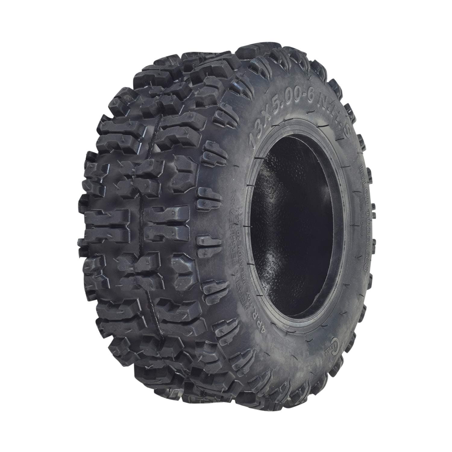 AlveyTech 13x5.00-6 Tubeless Pneumatic Rubber Tire - Replacement for Mega/Monster Moto, Taotao, Pit Pocket Bike, ATV, Go-Kart, Quad, Dirt Bike, Dune Buggy, 4-Wheeler