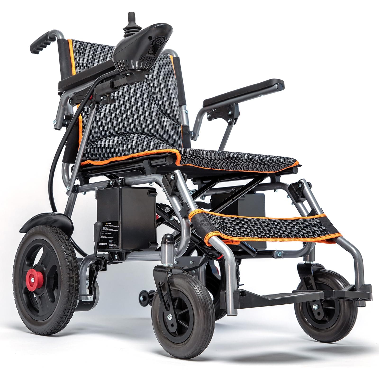 Lightweight Foldable Electric Wheelchair for Seniors, Intelligent Power, One-Click Mute, Airline Approved