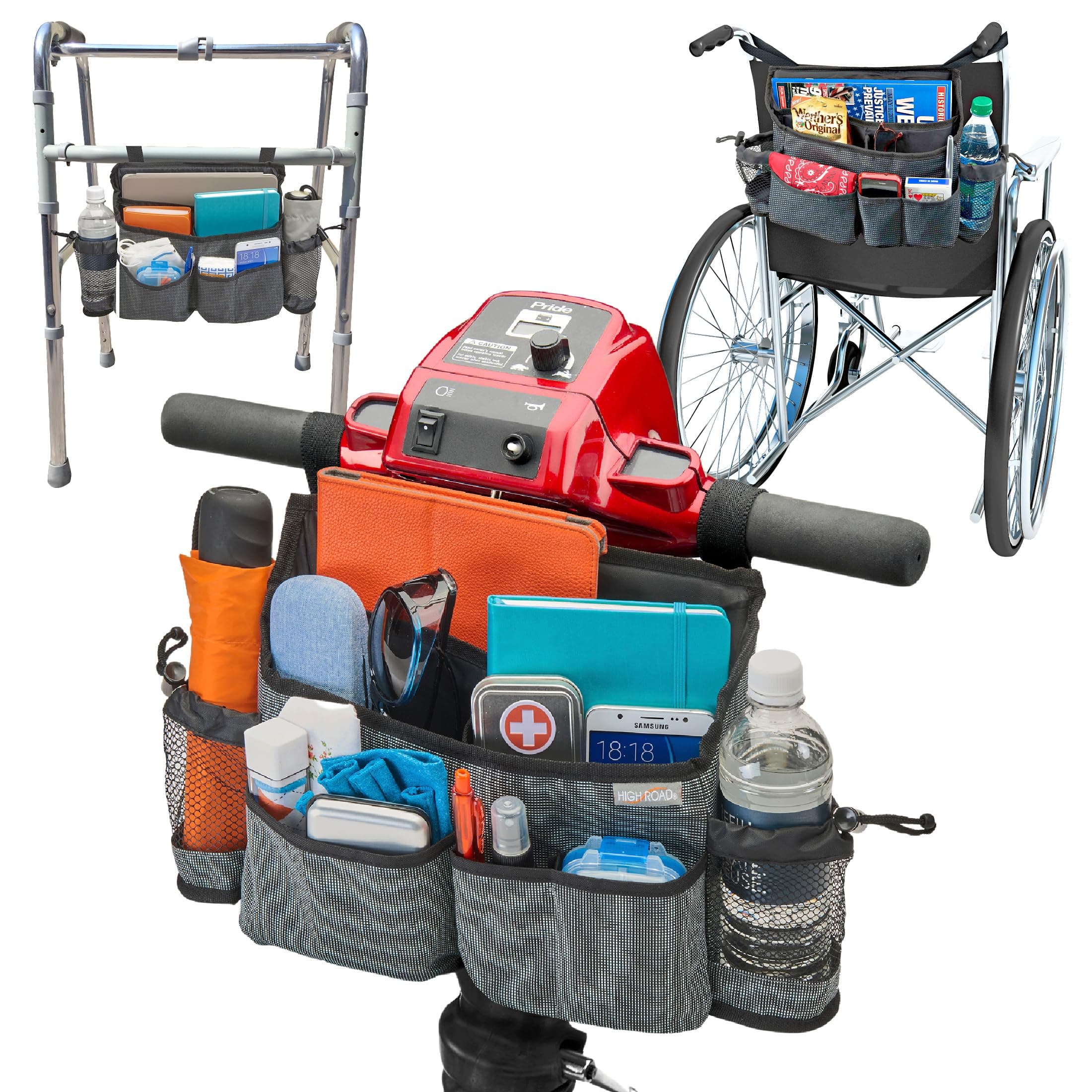 Walker Bag with Cup Holders and Pockets